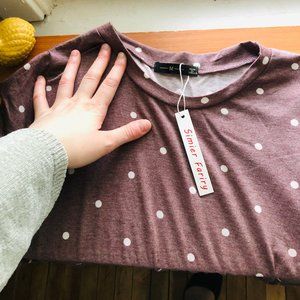 Coffee Polka-Dot Dress - NEW with tags